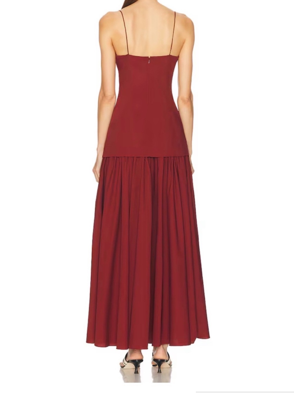 STAUD Burgundy Spaghetti-Strap Maxi Dress - Picture 3 of 5